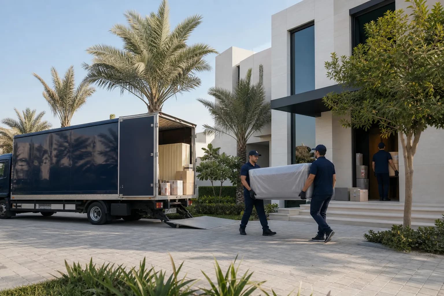 Villa-to-Villa Relocation team working in a Dubai villa