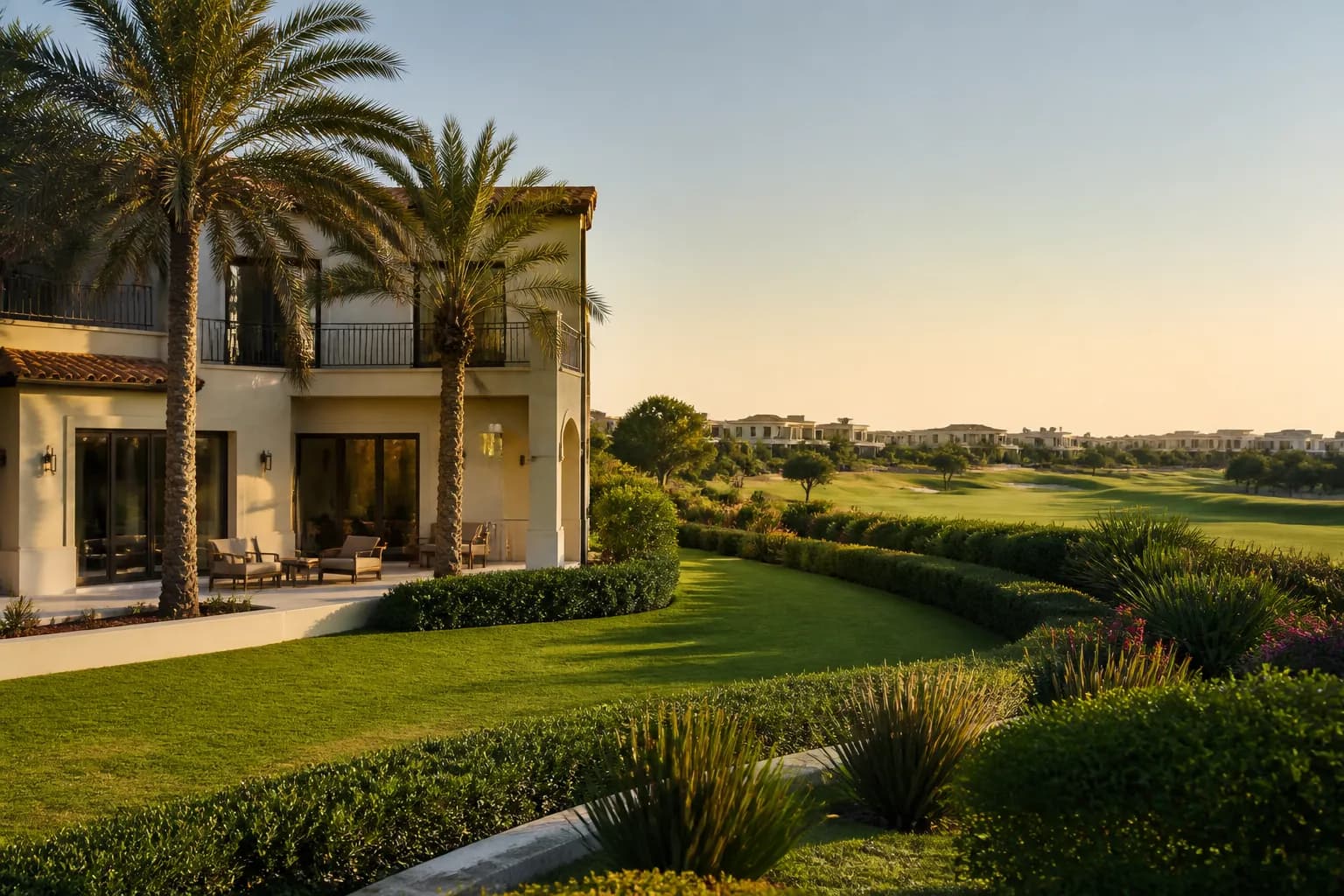 Illustrative villa setting for moving in Jumeirah Golf Estates